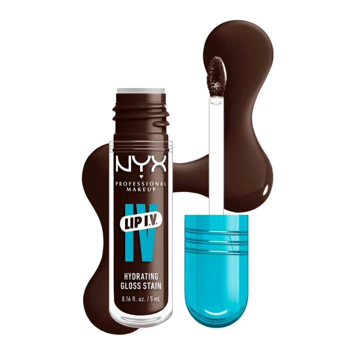 NYX Professional Makeup Lip IV Hydrating Gloss Stain, Lip Gloss, Espresso Soak