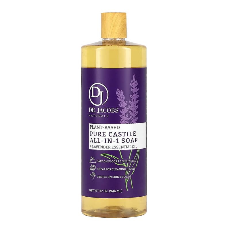 Plant-Based Pure Castile All-In-1 Soap, Lavender Essential Oil