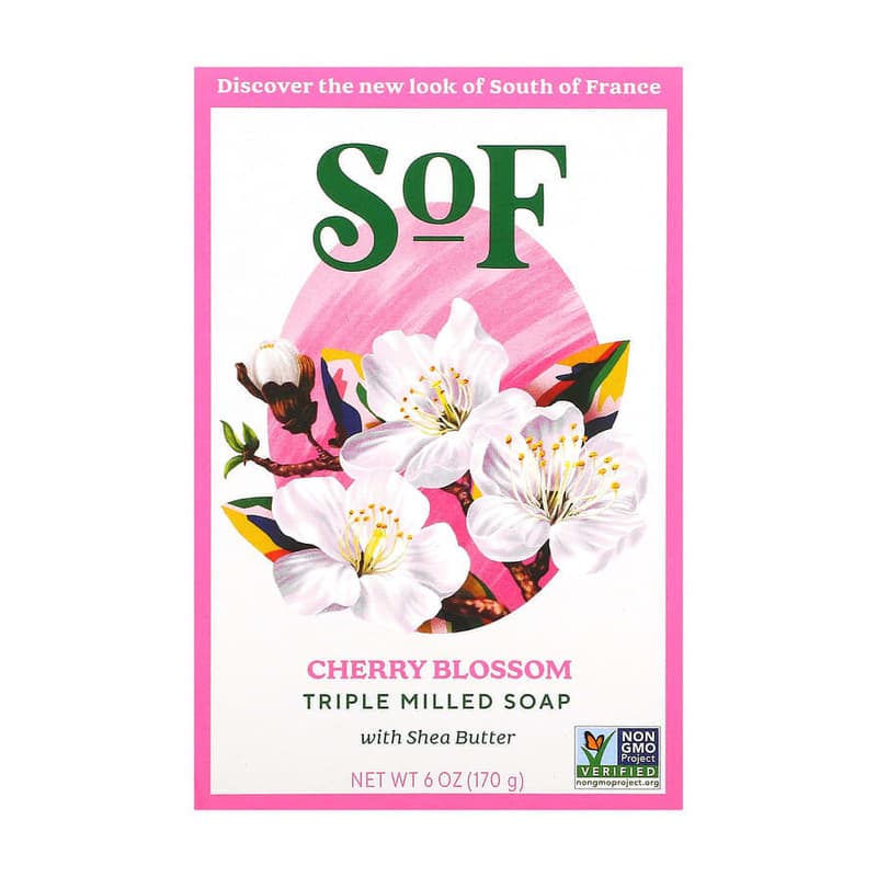 Triple Milled Bar Soap with Shea Butter, Cherry Blossom