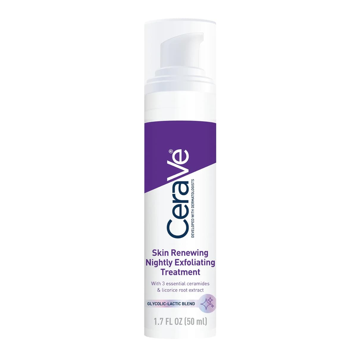 Skin Renewing Nightly Exfoliating Anti-Aging Treatment Serum with Glycolic Acid and Lactic Acid