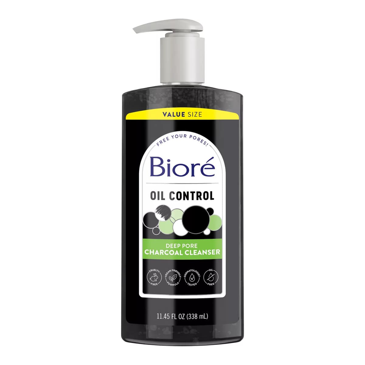 Deep Pore Charcoal Daily Facial Cleanser For Dirt & Makeup Removal, For Oily Skin - Unscented