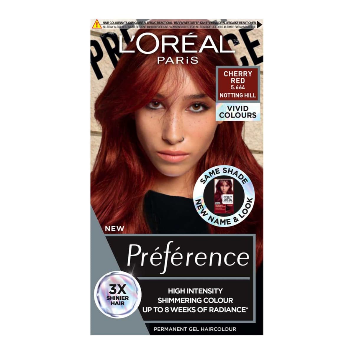 Paris Preference Vivids Permanent Hair Dye, Intense Luminous Colour, Cherry Red 5.66