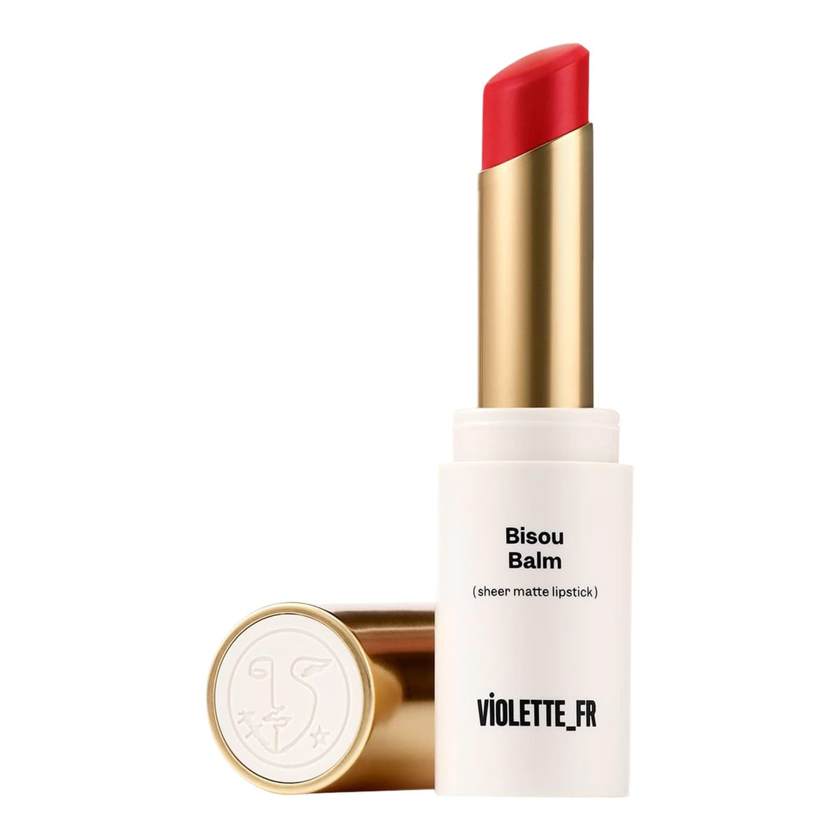 BISOU BALM Sheer Matte Lipstick, Bonbon Coquelicot