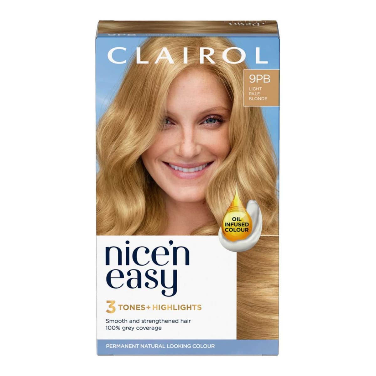 Clairol Nice'n Easy Crème Oil Infused Permanent Hair Dye 9PB Light Pale Blonde
