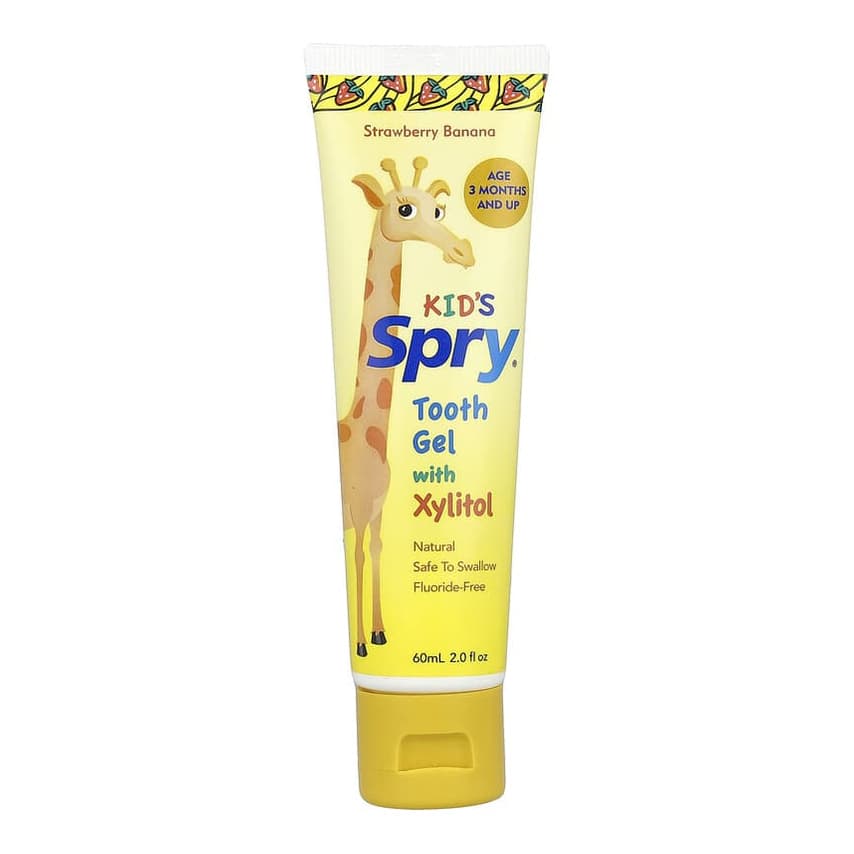 Kid's Spry®, Tooth Gel with Xylitol, Age 3 Months and Up, Strawberry Banana