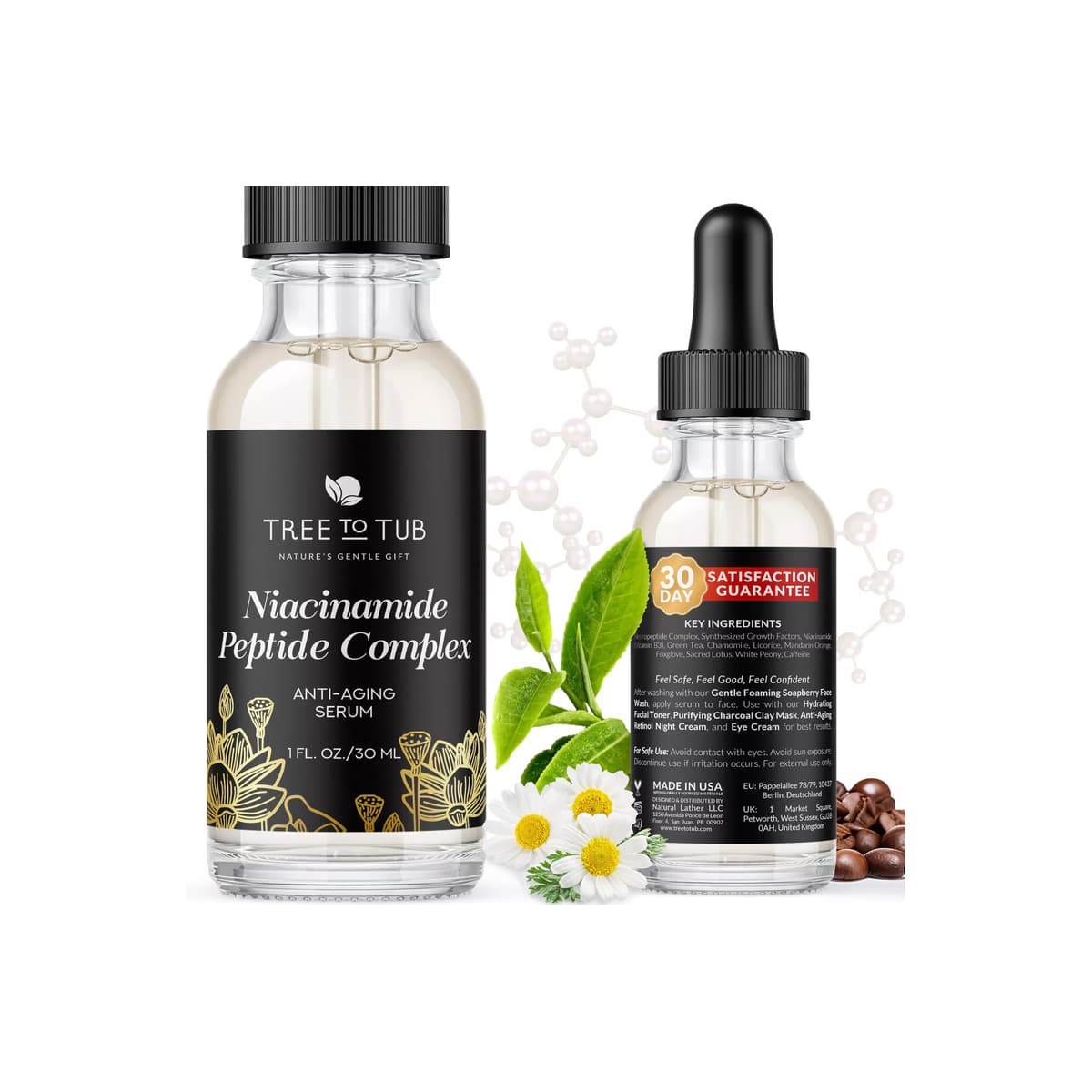 Peptides & Niacinamide Serum For Face - Advanced Anti Aging Multi Peptide Complex Serum For Men And Women w/Niacinamide, Collagen Peptides