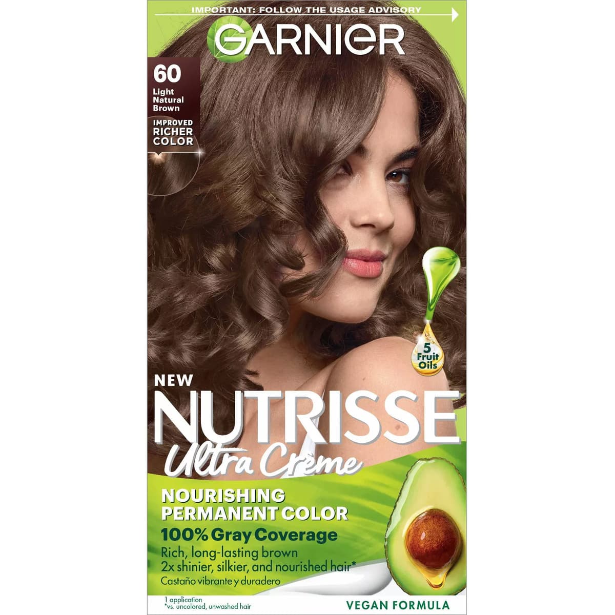 Nutrisse Nourishing Permanent Hair Color Creme, #60 Light Natural Brown