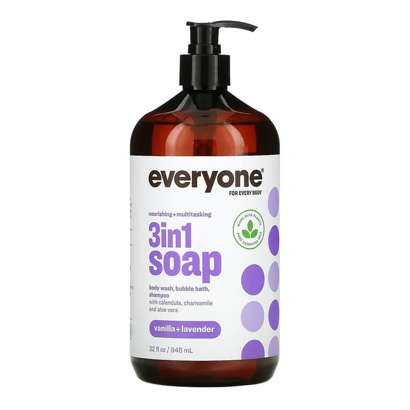 3 in 1 Soap, Body Wash, Bubble Bath, Shampoo, Vanilla + Lavender