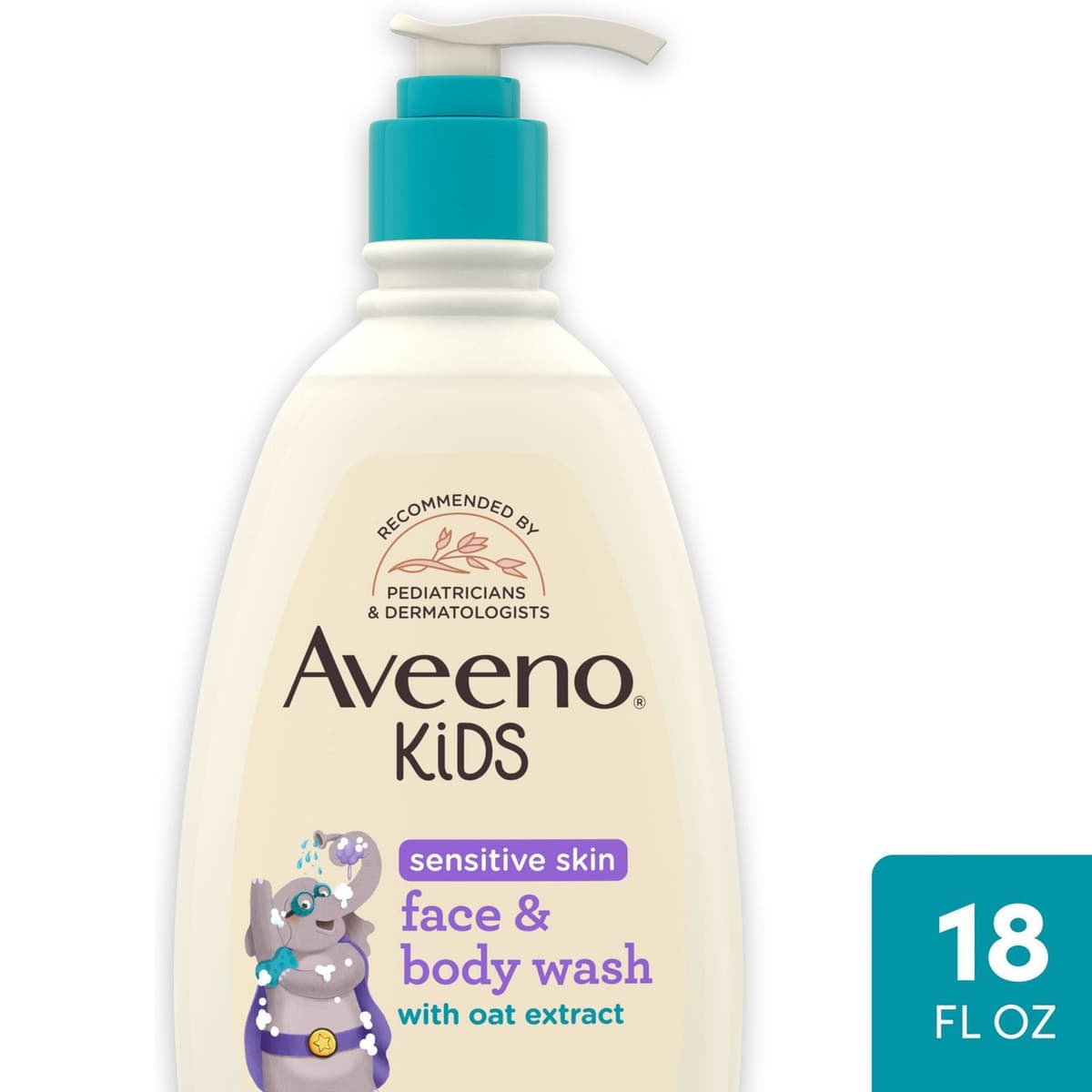 Kids Sensitive Skin Face & Body Wash With Oat Extract, Gently Washes Without Drying