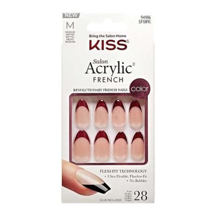 Salon Acrylic French Nails Catchy 28s