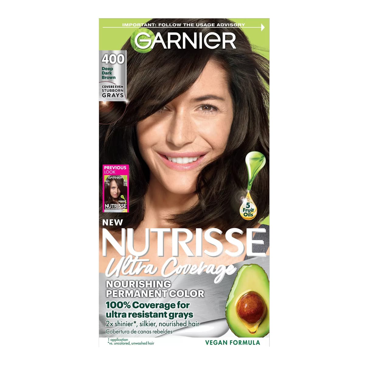 Nutrisse Ultra Coverage 100% Gray Coverage Permanent Hair Color - 400 Deep Dark Brown