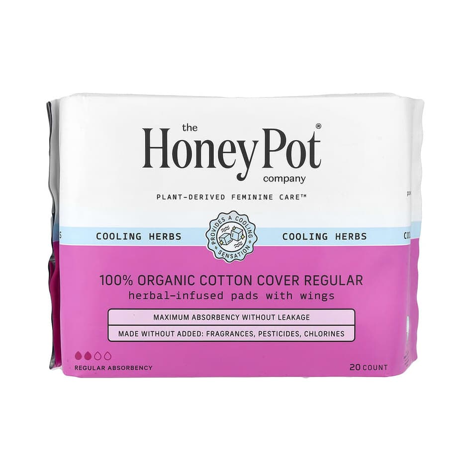 Organic Herbal-Infused Pads with Wings, Regular