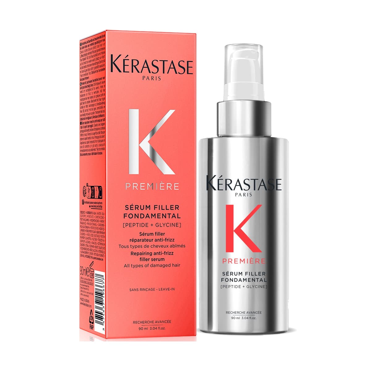Kérastase Première Repairing Anti-Frizz Filler Heat Protecting Hair Serum for Damaged Hair with Peptides and Glycine