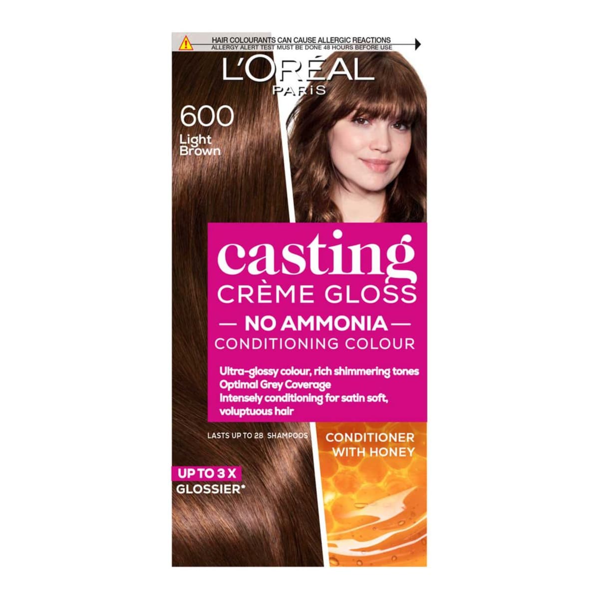 Paris Casting Creme Gloss Semi-Permanent Hair Dye, Brown Hair Dye 600 Light Brown