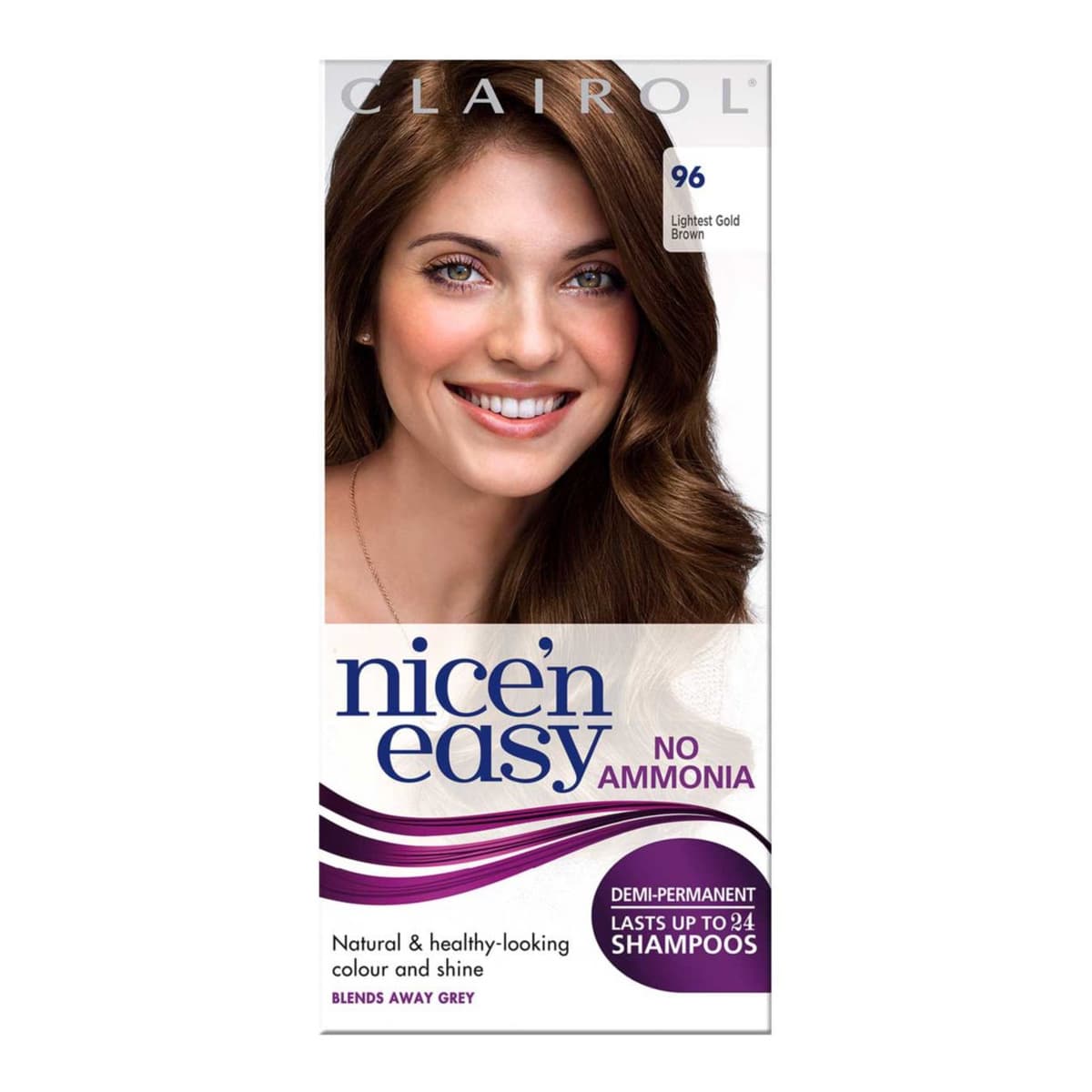 Clairol Nice'n Easy No Ammonia Semi-Permanent Hair Dye 96 Lightest Golden Brown