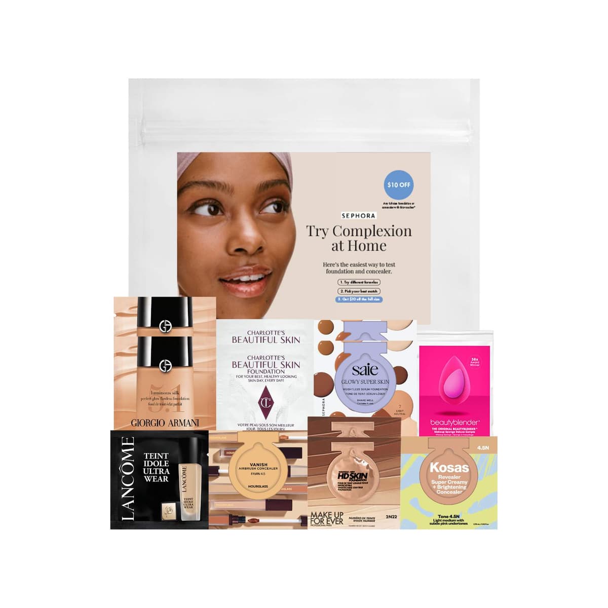 Complexion Try-On Sample Bag With Redeemable Voucher, Light Medium - Option 2