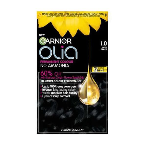 Olia Midnight 1.0 Deep Black No Ammonia Permanent Hair Dye