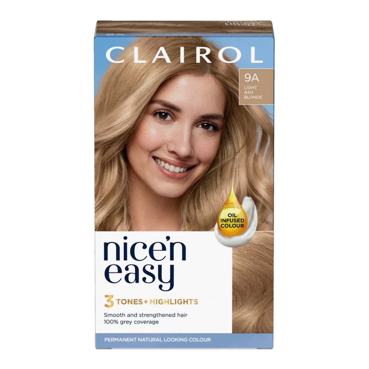 Clairol Nice'n Easy Crème Oil Infused Permanent Hair Dye 9A Light Ash Blonde
