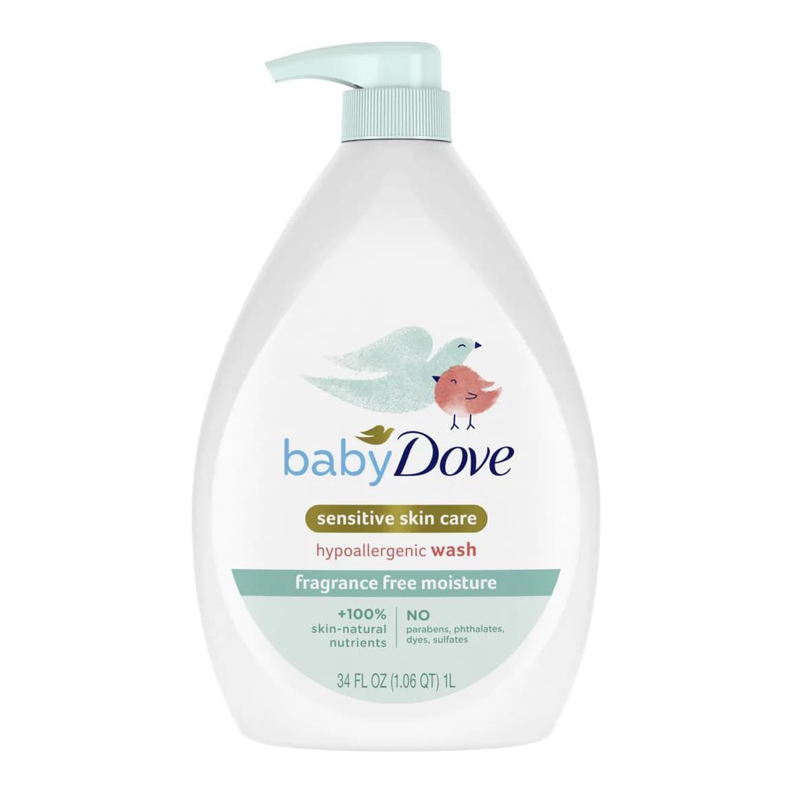 Fragrance Free Moisture Baby Body Wash & Shampoo Hypoallergenic for Eczema-Prone Skin