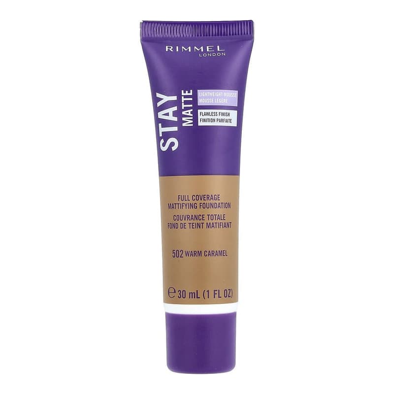 Stay Matte, Full Coverage Mattifying Foundation, #502 Warm Caramel