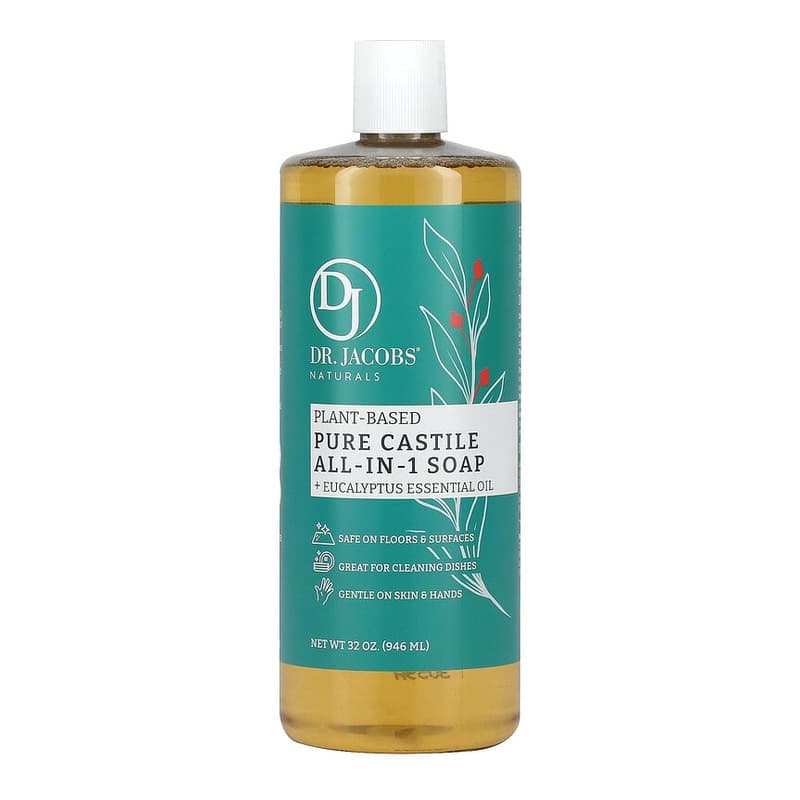 Plant-Based Pure Castile All-In-1 Soap, Eucalyptus Essential Oil