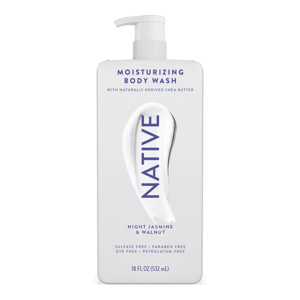 Moisturizing Body Wash Shea Butter for Women & Men - 24hr Hydration - Night Jasmine & Walnut - Sulfate Free - Paraben Free