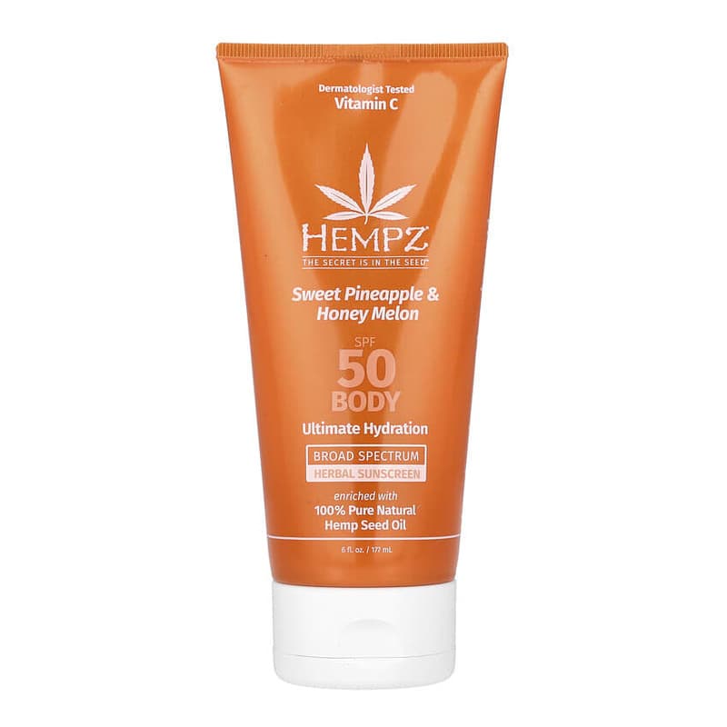 Herbal Body Sunscreen, SPF 50, Sweet Pineapple & Honey Melon