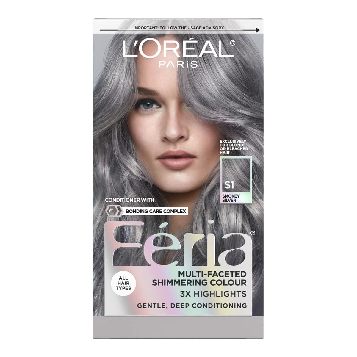 Féria Multi - Faceted Shimmering Permanent Hair Color - Smokey Silver