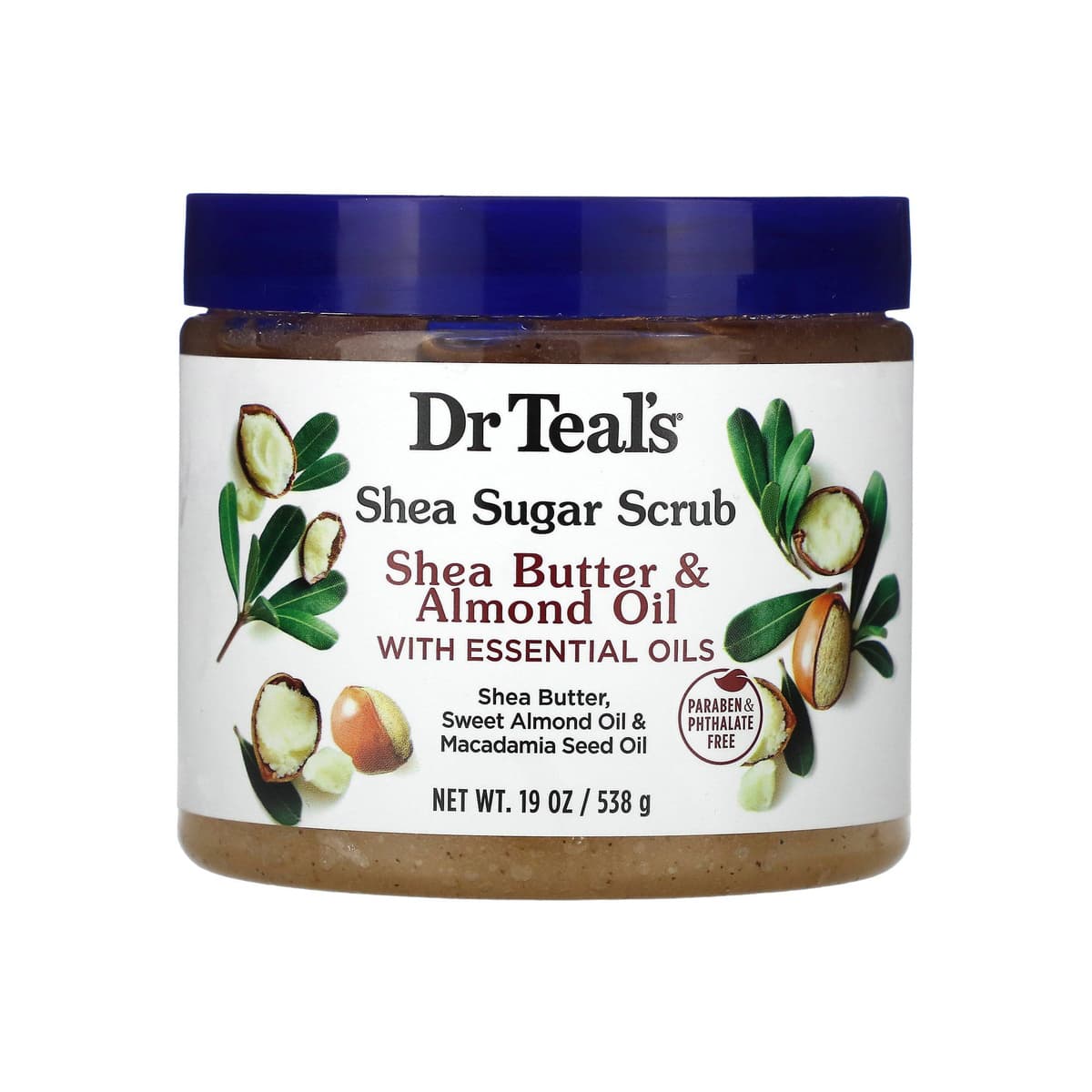 Dr. Teal's Shea Sugar Scrub, Shea Butter & Almond Oil with Essential Oils
