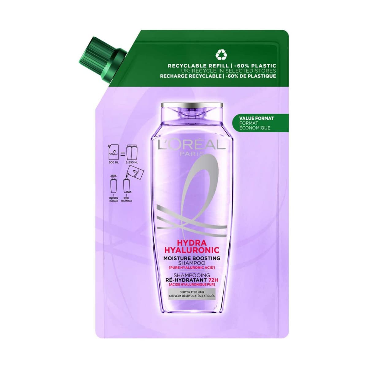 L’Oréal Paris Elvive Hydra Hyaluronic Shampoo Refill Pouch