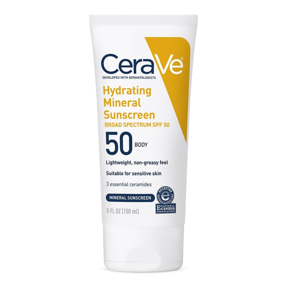 Hydrating 100% Mineral Body Sunscreen SPF 50 with Zinc Oxide & Hyaluronic Acid