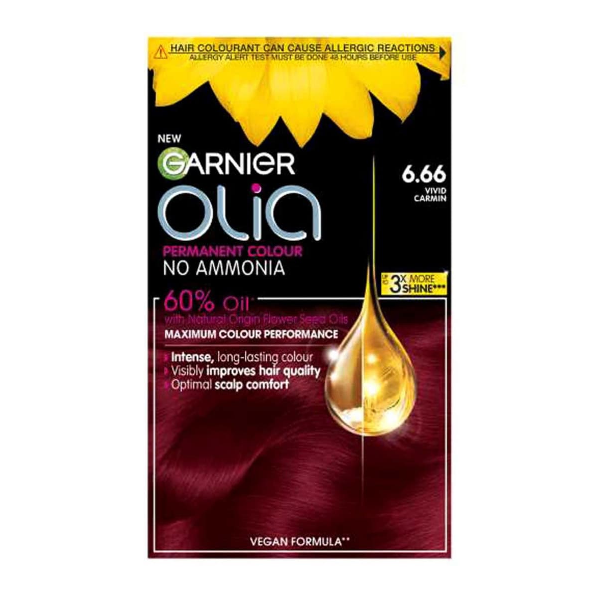 Olia 6.66 Vivid Garnet Red No Ammonia Permanent Hair Dye