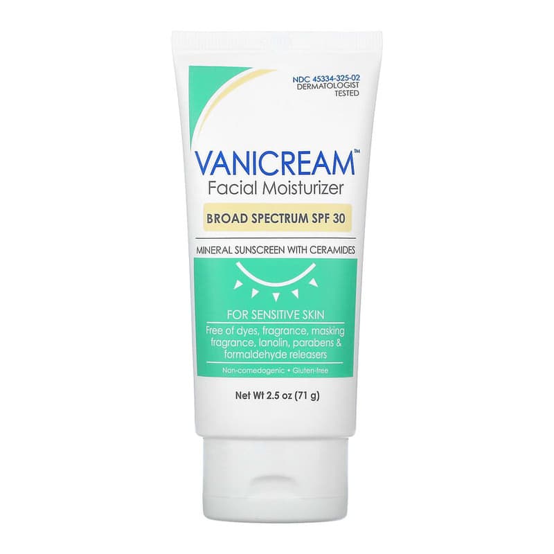 Facial Moisturizer, Mineral Sunscreen with Ceramides, For Sensitive Skin, SPF 30