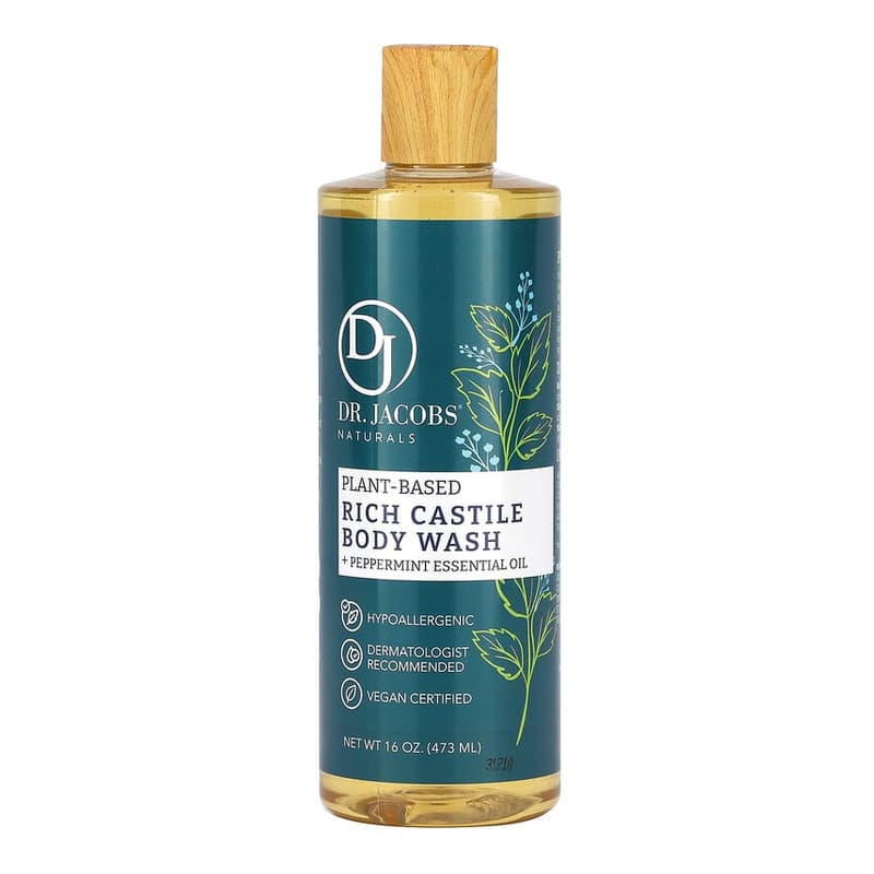 Plant-Based Rich Castle Body Wash, Peppermint Essential Oil