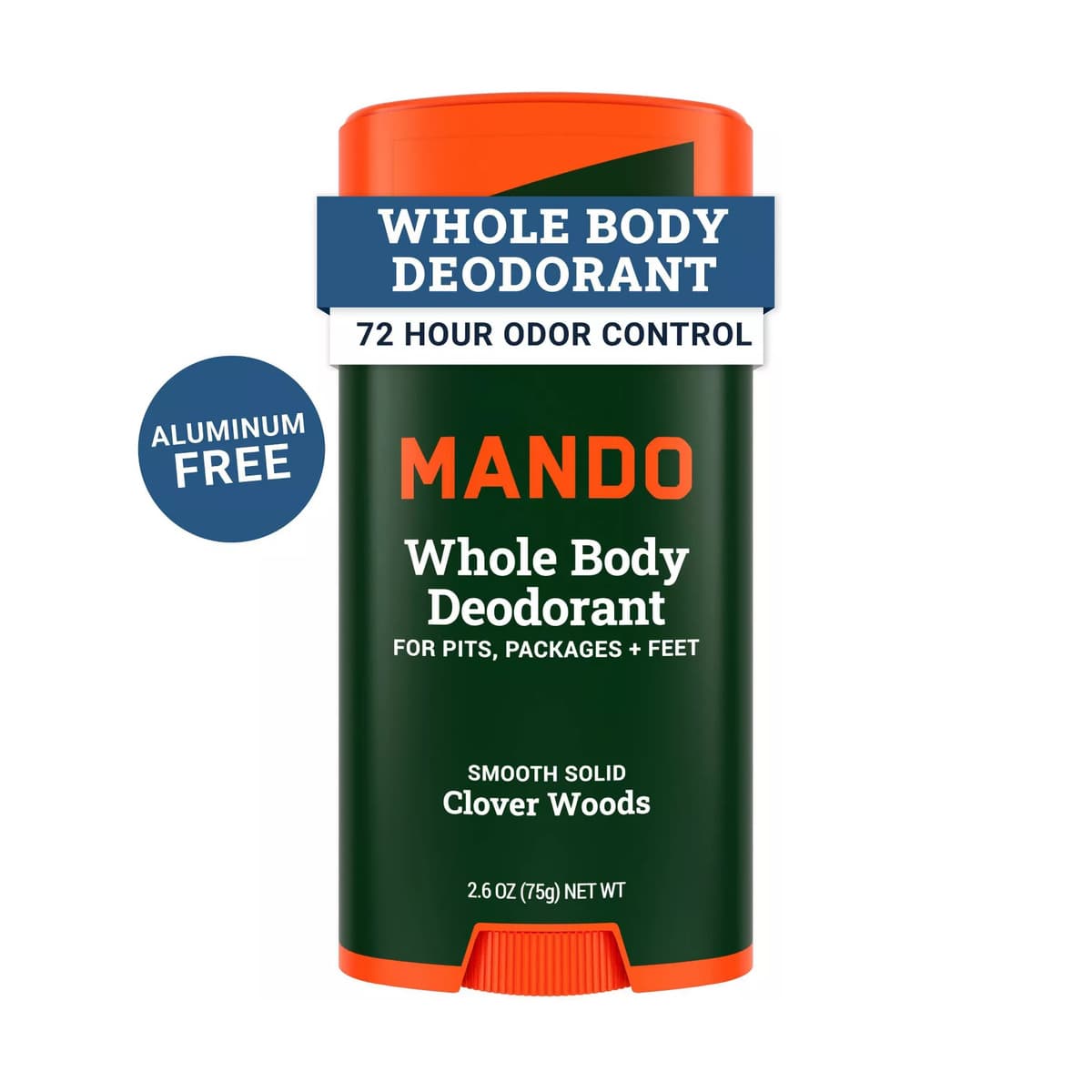 Whole Body Deodorant - Men's Aluminum-Free Smooth Solid Stick Deodorant - Clover Woods