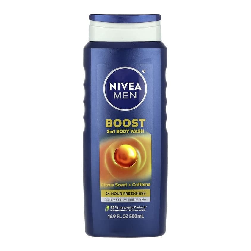 Men, Boost 3-In-1 Body Wash, Citrus Scent + Caffeine