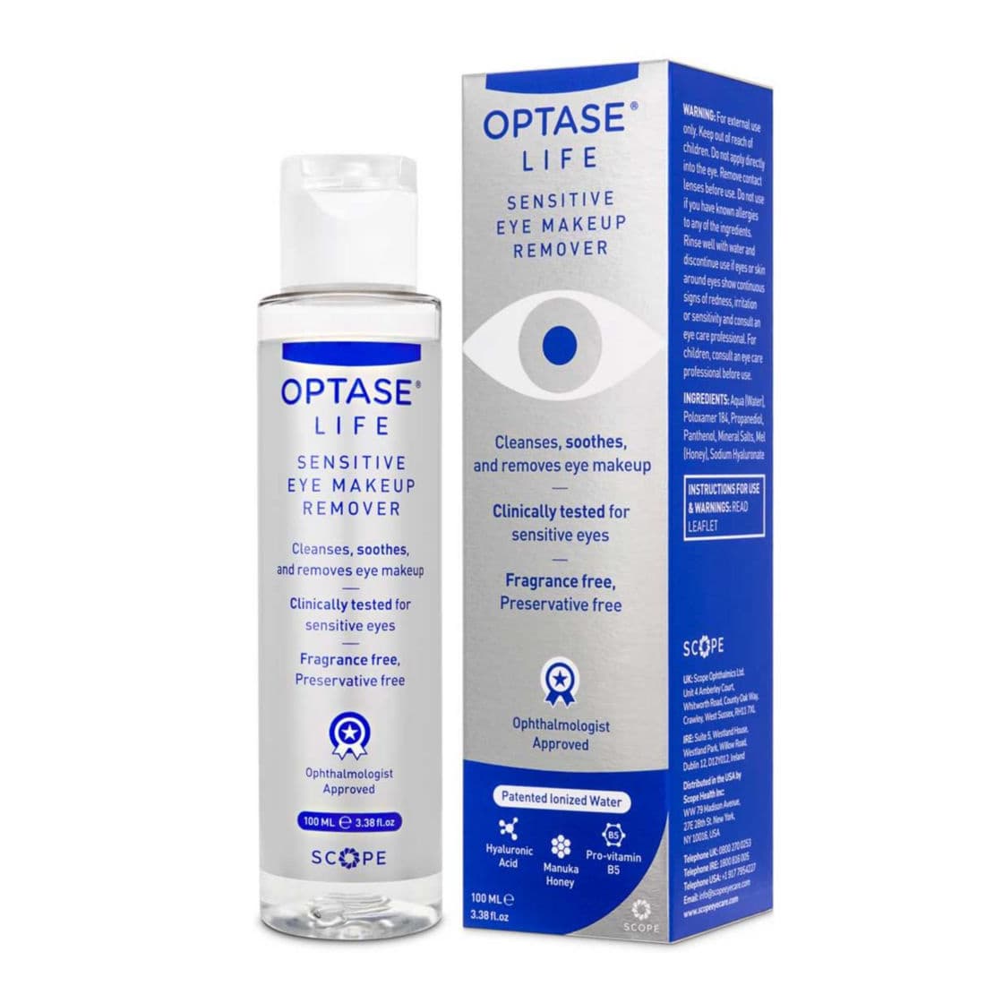 Life Sensitive Eye Makeup Remover - Gentle & Effective for All Skin Types - Soothing Micellar Cleansing Water
