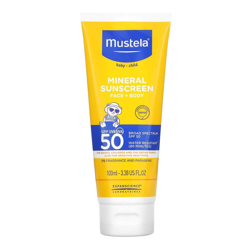 Baby, Mineral Sunscreen, Face + Body, SPF 50