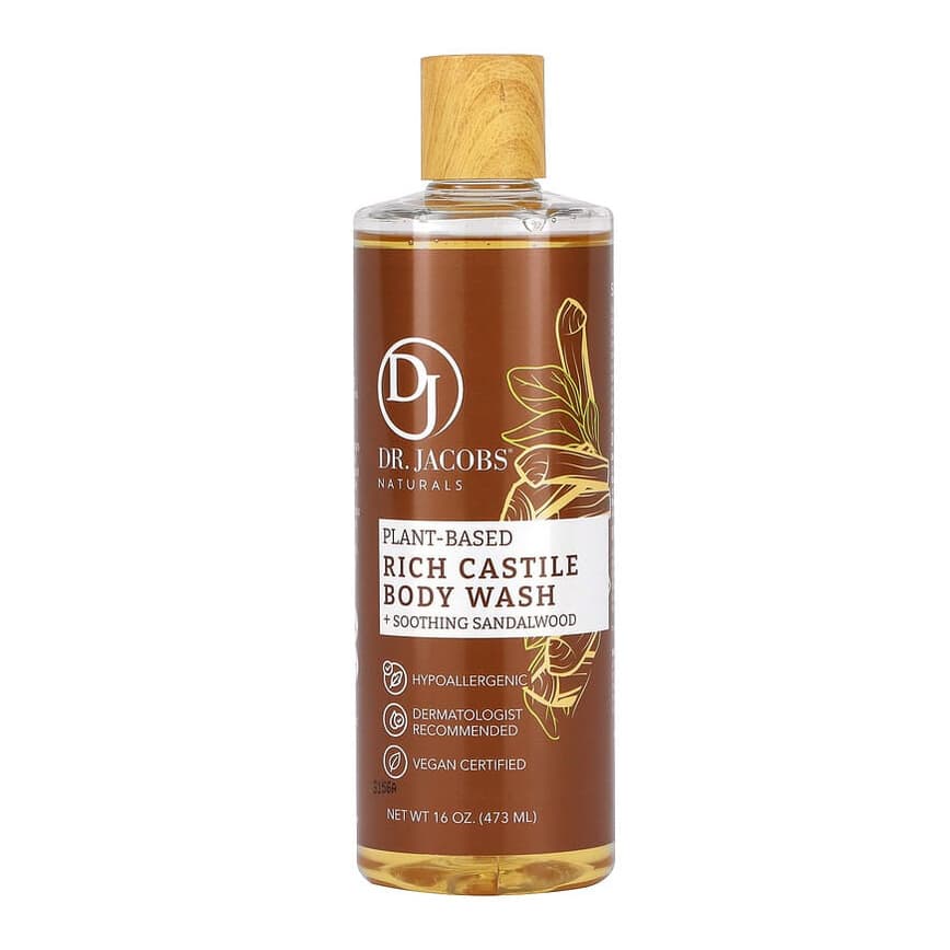 Plant-Based Rich Castile Body Wash, Soothing Sandalwood