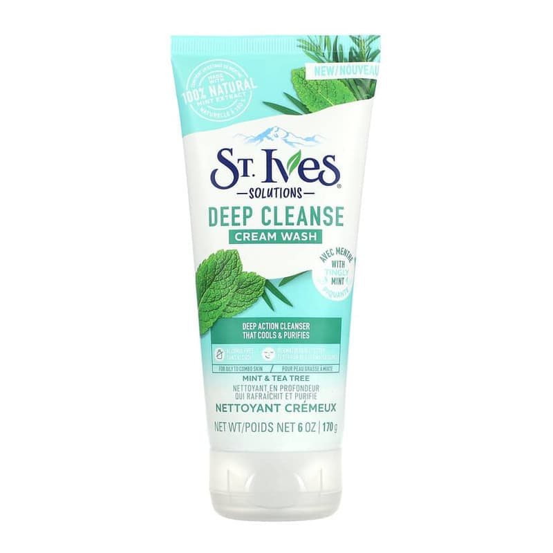 Solutions, Deep Cleanse Cream Wash, Mint & Tea Tree