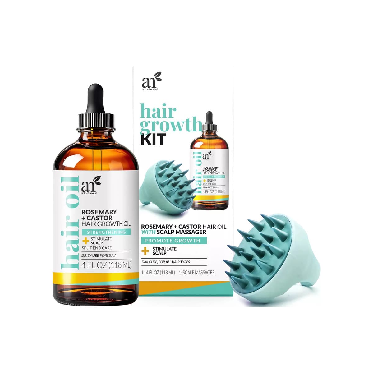 Rosemary + Castor Hair Growth Oil with Scalp Brush