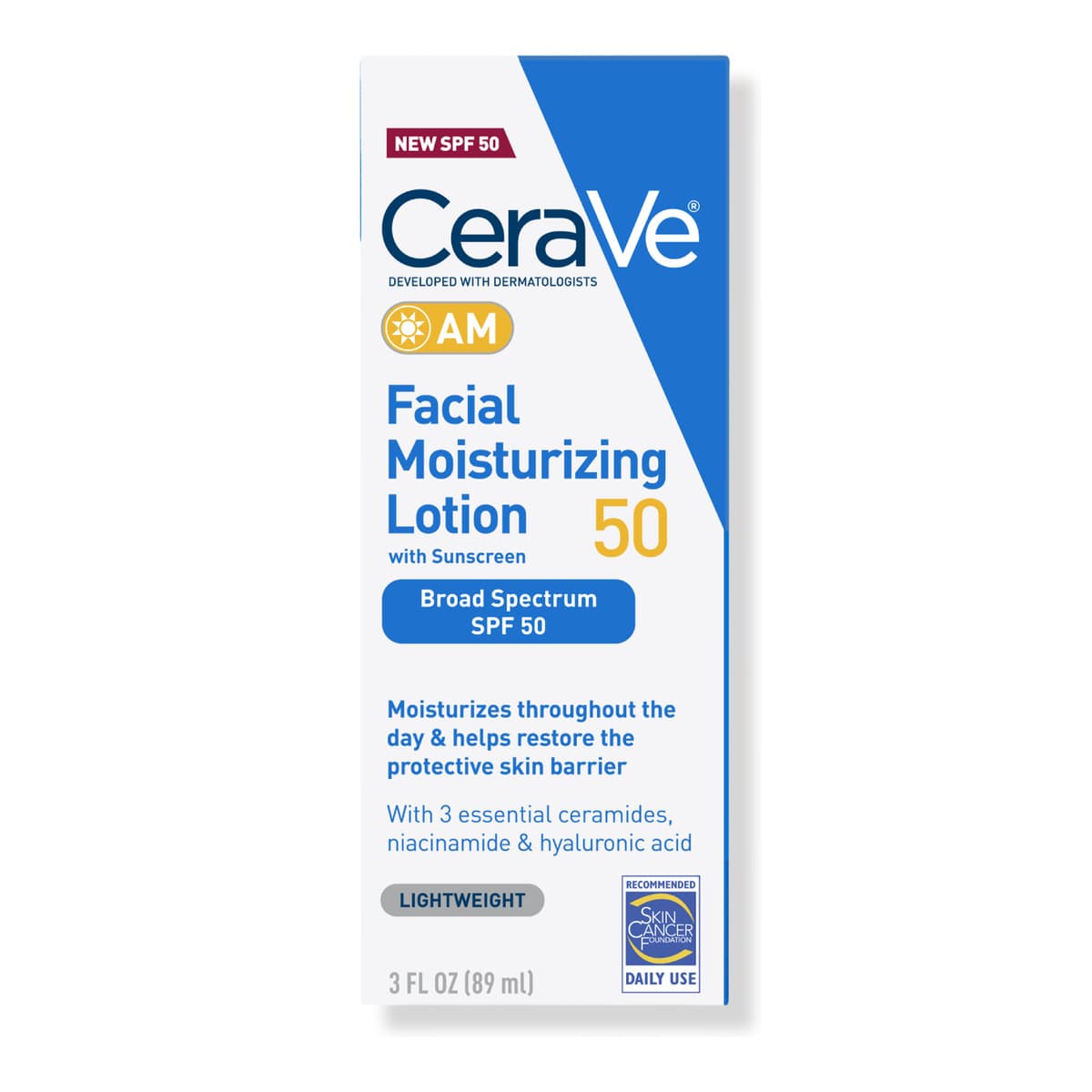 AM Lotion Face Moisturizer with SPF 50 for Balanced to Oily Skin