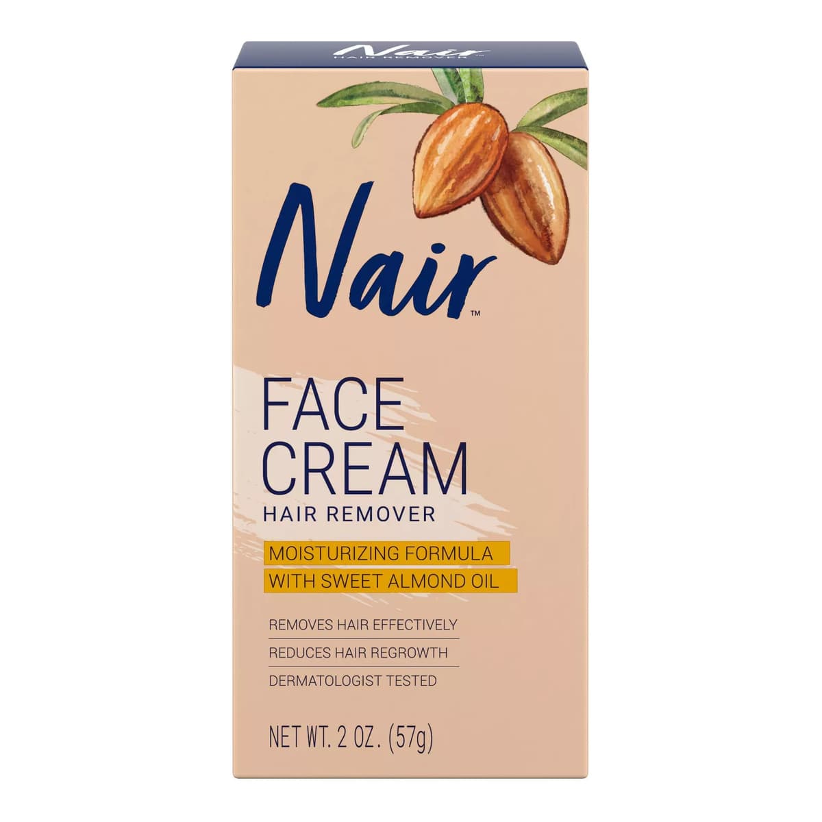 Moisturizing Facial Hair Removal Cream with Sweet Almond Oil