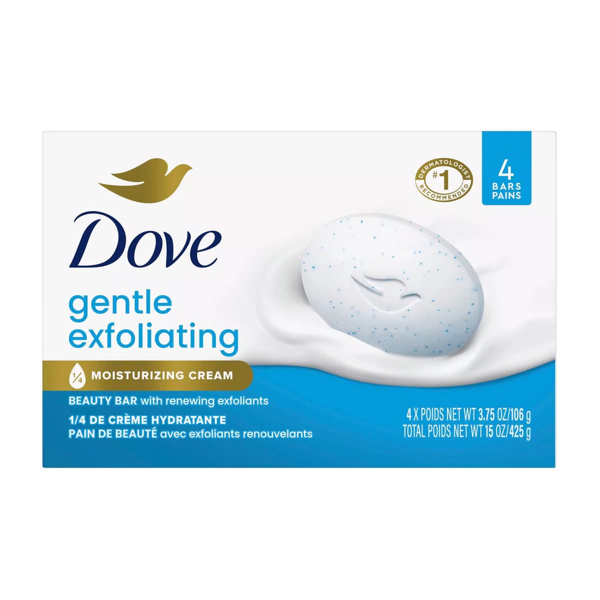 Gentle Exfoliating Beauty Bar Soap - 4pk