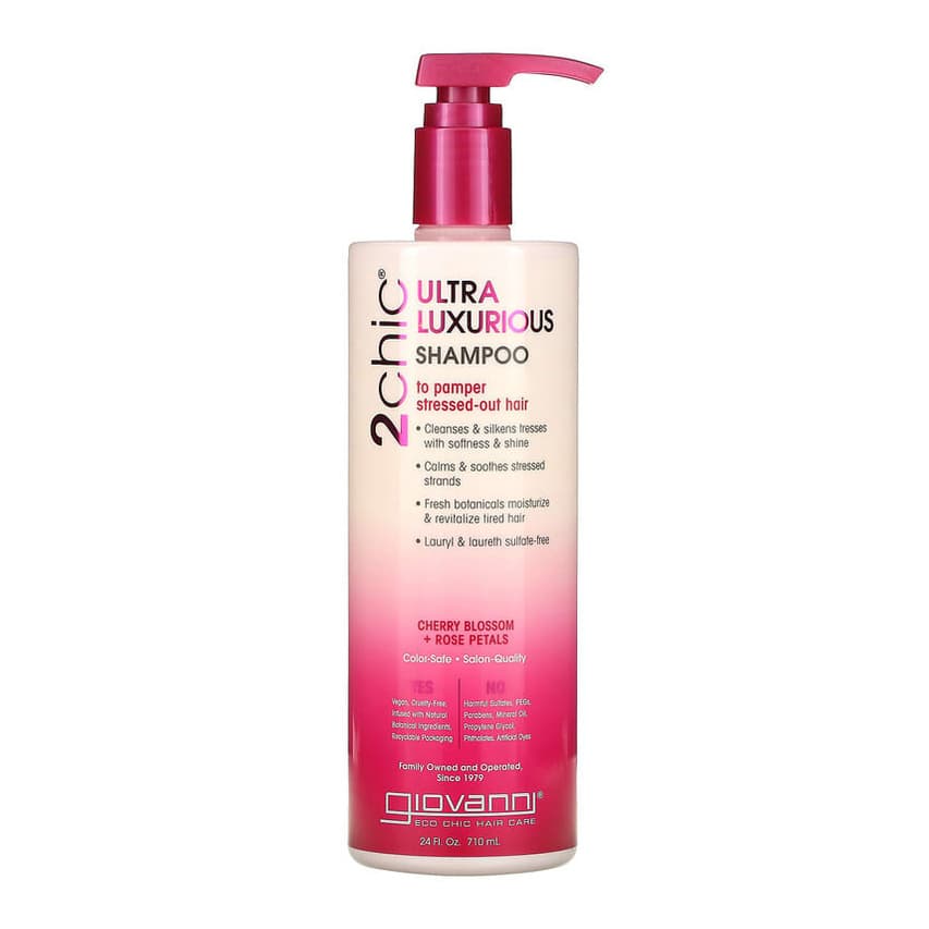 2chic, Ultra-Luxurious Shampoo, To Pamper Stressed-Out Hair, Cherry Blossom + Rose Petals