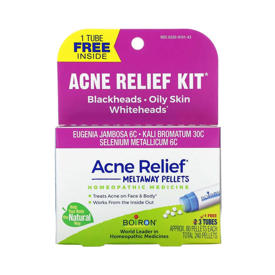 Acne Relief, Meltaway Pellets, 3 Tubes, Approx. 80 Pellets