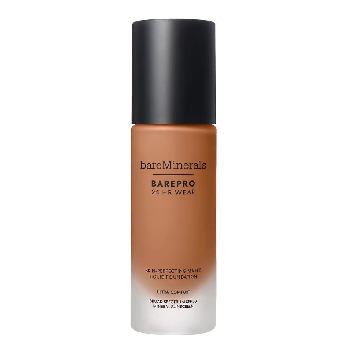 BAREPRO 24 Hour Matte Liquid Foundation Mineral SPF 20, Med. Deep 45 Neutral