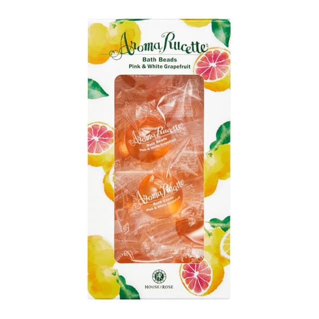 Aroma Rucette Bath Beads Pink & White Grapefruit 10 pcs