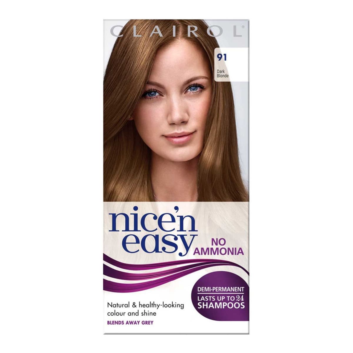 Clairol Nice'n Easy No Ammonia Semi-Permanent Hair Dye 91 Dark Blonde
