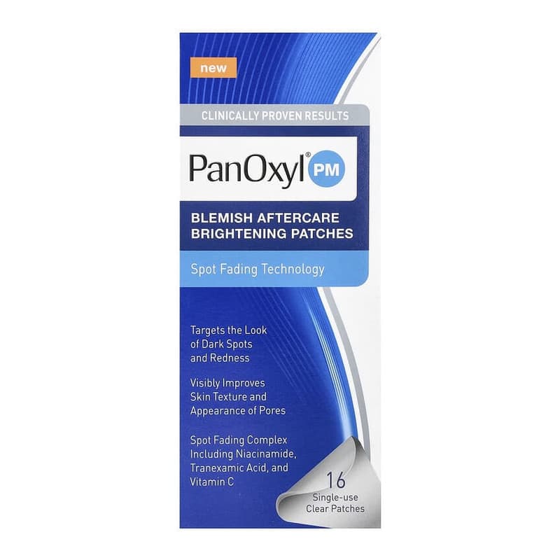 PM, Blemish Aftercare Brightening Patches, 16 Single-Use Clear Patches
